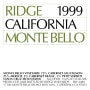 Ridge Monte Bello (1.5 Liter Magnum) 1999 Front Label