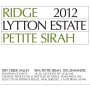 Ridge Lytton Estate Petite Sirah 2012 Front Label