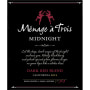 Menage a Trois Midnight Dark Red Blend 2012 Front Label