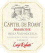 Righetti Capitel De' Roari Amarone della Valpolicella 2008 Front Label