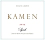 Kamen Estate Syrah 2012 Front Label