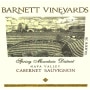 Barnett Vineyards Spring Mountain Cabernet Sauvignon 2012 Front Label