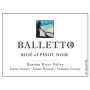 Balletto Winery Rose of Pinot Noir 2013 Front Label