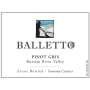 Balletto Winery Pinot Gris 2012 Front Label