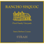 Rancho Sisquoc Syrah 2012 Front Label