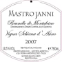 Mastrojanni Vigna Schiena d'Asino Brunello di Montalcino 2007 Front Label