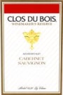 Clos du Bois Winemaker Reserve Cabernet Sauvignon 1996 Front Label