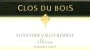 Clos du Bois Alexander Valley Shiraz 1997 Front Label