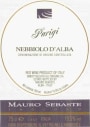 Mauro Sebaste Nebbiolo d'Alba Parigi 2004 Front Label