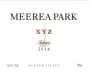 Meerea Park XYZ Shiraz 2014 Front Label