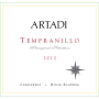 Artadi Tempranillo 2012 Front Label