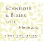 Schneider & Bieler Le Breton Rose 2014 Front Label