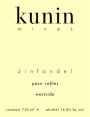 Kunin Westside Zinfandel 2008 Front Label
