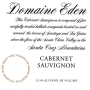 Domaine Eden Cabernet Sauvignon 2011 Front Label