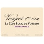 Domaine de la Vougeraie Vougeot Le Clos Blanc de Vougeot Monopole Premier Cru 2012 Front Label