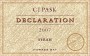 C.J. Pask Winery Declaration Syrah 2007 Front Label
