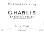 Patrick Piuze Chablis La Grande Vallee 2014 Front Label