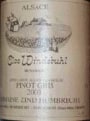 Zind-Humbrecht Clos Windsbuhl Pinot Gris 1998 Front Label
