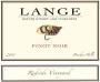 Lange Winery Redside Vineyard Pinot Noir 2013 Front Label
