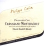 Philippe Colin Chassagne-Montrachet Clos Saint Jean Premier Cru 2012 Front Label