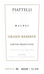 Piattelli Grand Reserve  Malbec 2011 Front Label
