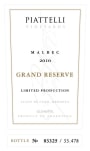 Piattelli Grand Reserve  Malbec 2010 Front Label