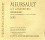 Pierre-Yves Colin-Morey Meursault Les Genevrieres Premier Cru 2005 Front Label