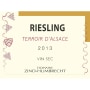 Zind-Humbrecht Terroir d'Alsace Riesling 2013 Front Label