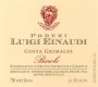Luigi Einaudi Barolo Costa Grimaldi 2012 Front Label