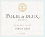 Folie a Deux Sonoma Coast Pinot Gris 2014 Front Label