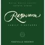 Reynvaan Foothills Reserve Syrah 2013 Front Label