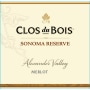 Clos du Bois Alexander Valley Reserve Merlot 2013 Front Label