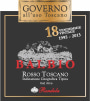 Rendola Governo all'uso 'Balbio' Toscano Rosso 2012 Front Label