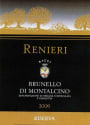 Renieri Brunello di Montalcino Riserva 2006 Front Label