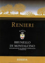 Renieri Brunello di Montalcino Riserva 2009 Front Label