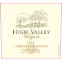 High Valley Cabernet Sauvignon 2013 Front Label