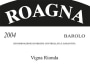 Roagna Vigna Rionda 2004 Front Label