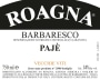 Roagna Paje Vecchie Viti 2010 Front Label