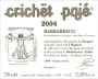 Roagna Crichet Paje 2004 Front Label