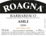 Roagna Barbaresco Asili 2008 Front Label