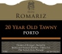 Romariz 20 Year Old Tawny Port Front Label