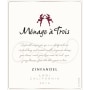 Menage a Trois Zinfandel 2013 Front Label