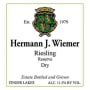 Hermann J. Wiemer Dry Reserve Riesling 2014 Front Label