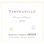 Artadi Tempranillo 2014 Front Label