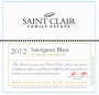 Saint Clair Wairau Reserve Sauvignon Blanc 2012 Front Label