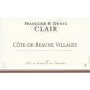 Francoise & Denis Clair Cote de Beaune Villages 2012 Front Label