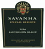 Savanha Special Reserve Sauvignon Blanc 2006 Front Label