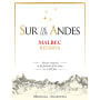 Sur de los Andes Reserva Malbec 2012 Front Label