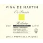 Luis A. Rodriguez Vazquez Vina de Martin Os Pasas Blanco 2013 Front Label