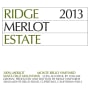 Ridge Estate Merlot 2013 Front Label